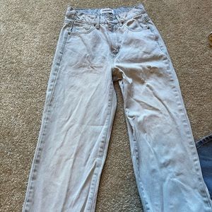 Woman’s baggy jeans